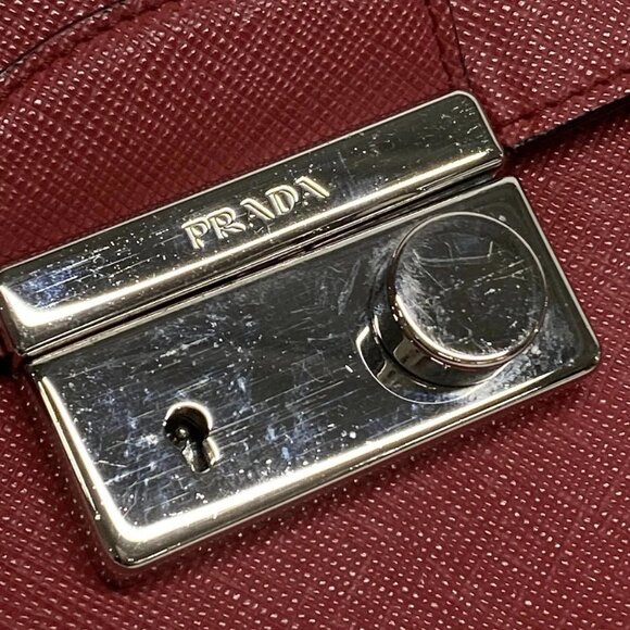 Auth PRADA - 1BD034 Red Leather Shoulder Bag - Picture 11 of 16